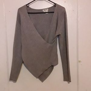 Vintage silver cross over sweater.